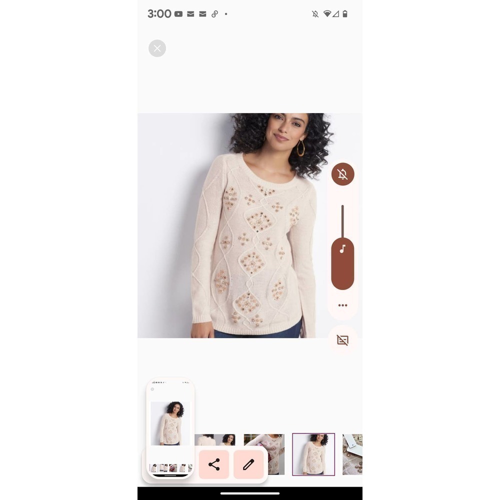 Soft Surroundings Natural Isra Bead Sweater